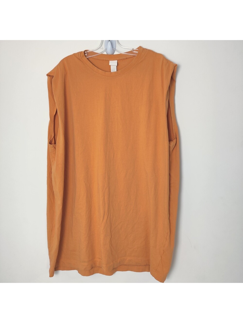 H&M Mustard Yellow Amber 100% Cotton Shoulder Pad Muscle Tank Tee XXL